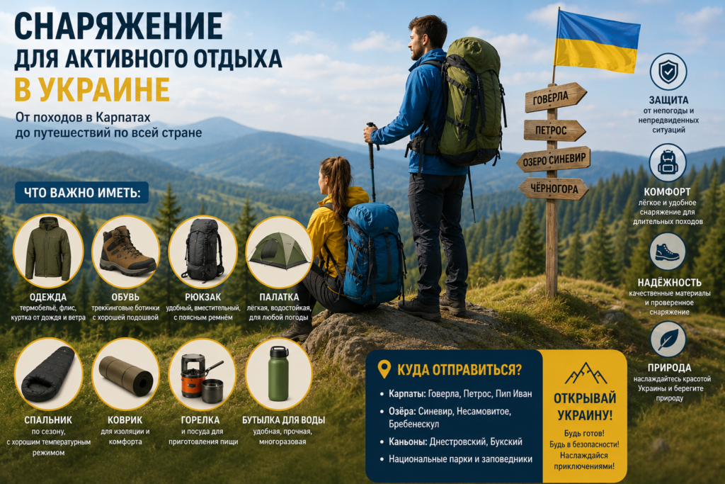 Снаряжение для активного отдыха в Украине: что реально нужно, а без чего можно обойтись