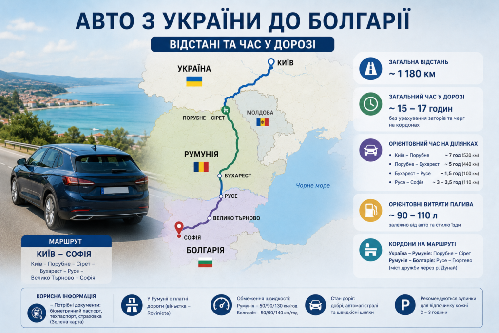 Як доїхати до Болгарії з України у 2026 році: автобус, авто, літак